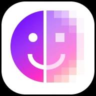 AI 얼굴 모자이크 아이콘